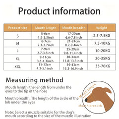 Adjustable Breathable Basket Dog Muzzle Prevents Biting Chewing