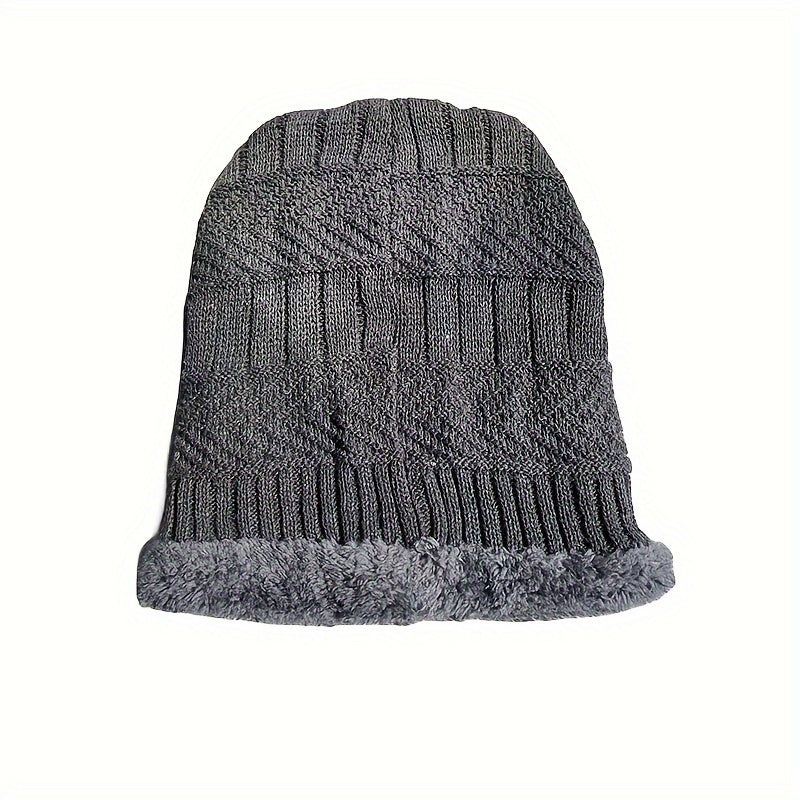 Velvet Winter Beanie Hat & Scarf Set for Men and Women