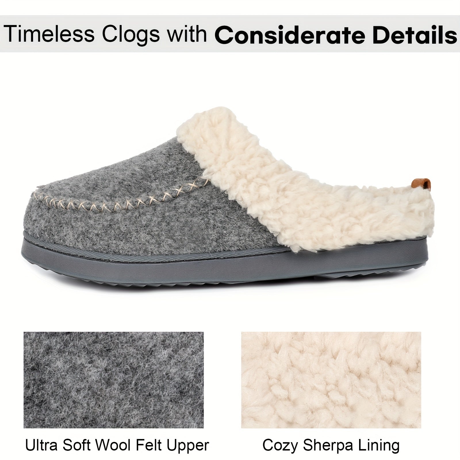 Women's Plush Felt Sherpa Slippers Slip On Plush Lined Shoes