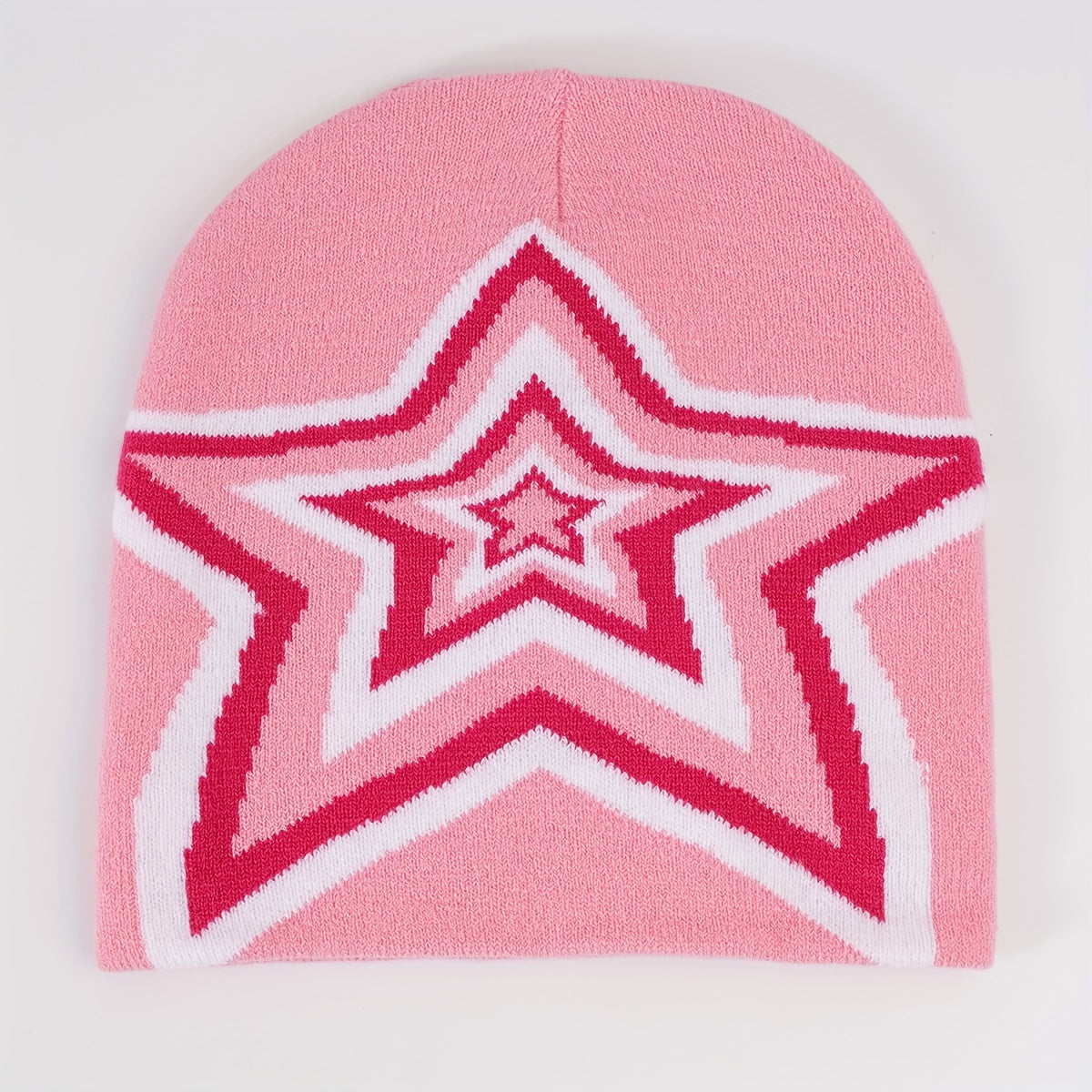 Y2K Candy Star Jacquard Beanie Cap Warm Knit Hat