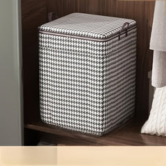 180L Houndstooth Storage Bags Non Woven Fabric Zippered Dust Proof Organizers