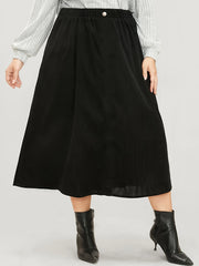 Corduroy Button Detail Maxi Skirt