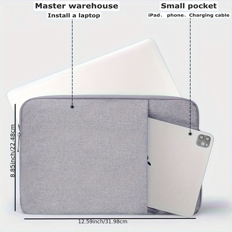 Protective Laptop Sleeve 13 Inch Gray Zipper Organizer Bag