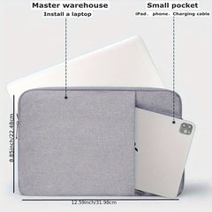 Protective Laptop Sleeve 13 Inch Gray Zipper Organizer Bag