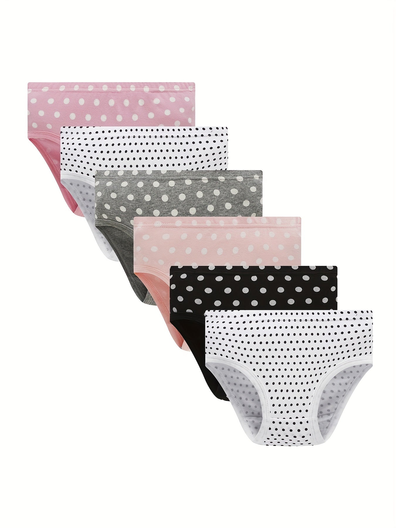 6pcs Girls' Stretchy Comfy Cotton Panties Big Girl Cartoon Underpants