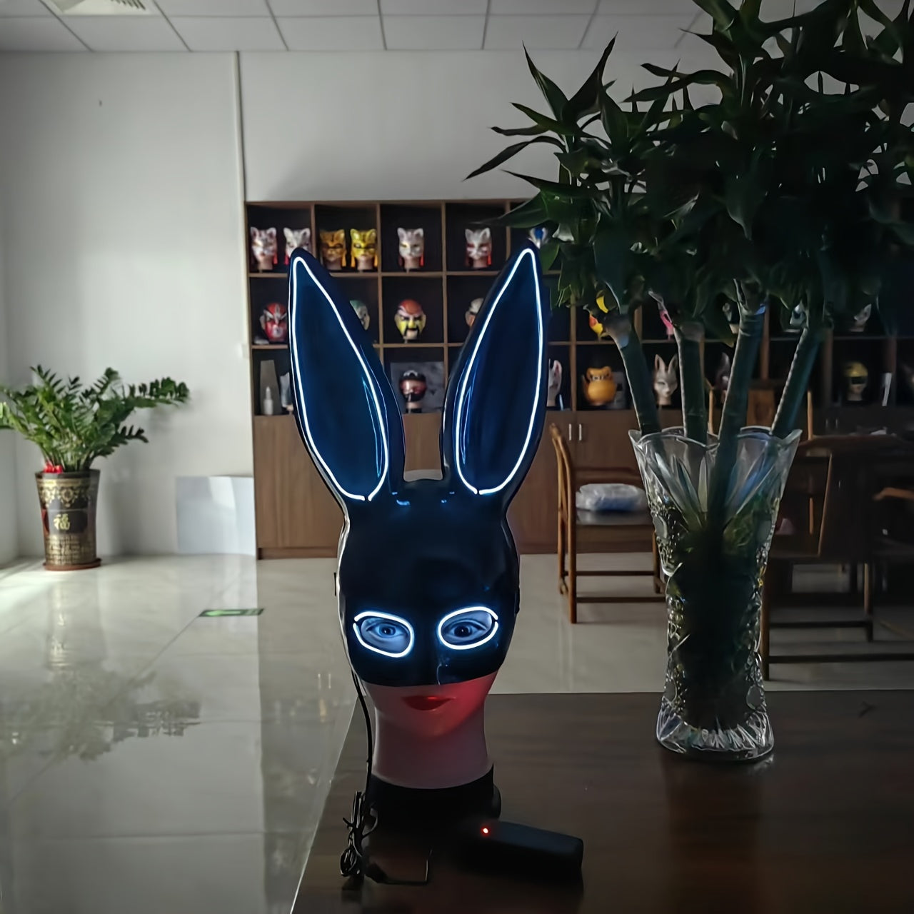 Christmas Prom Luminous Rabbit Mask Cartoon Rabbit Mask Easter Dress Up