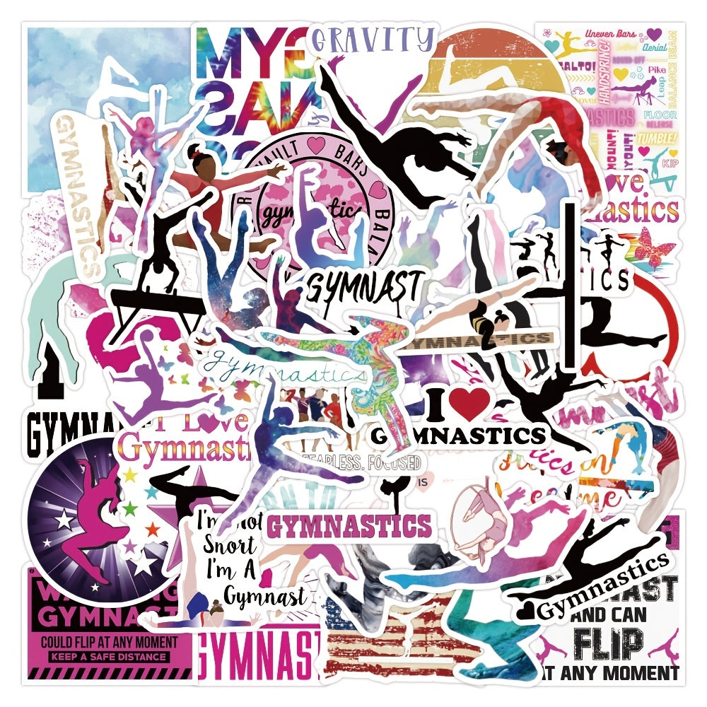 50Pcs Sports Gymnastics Series Graffiti Stickers Waterproof Decorative Stickers