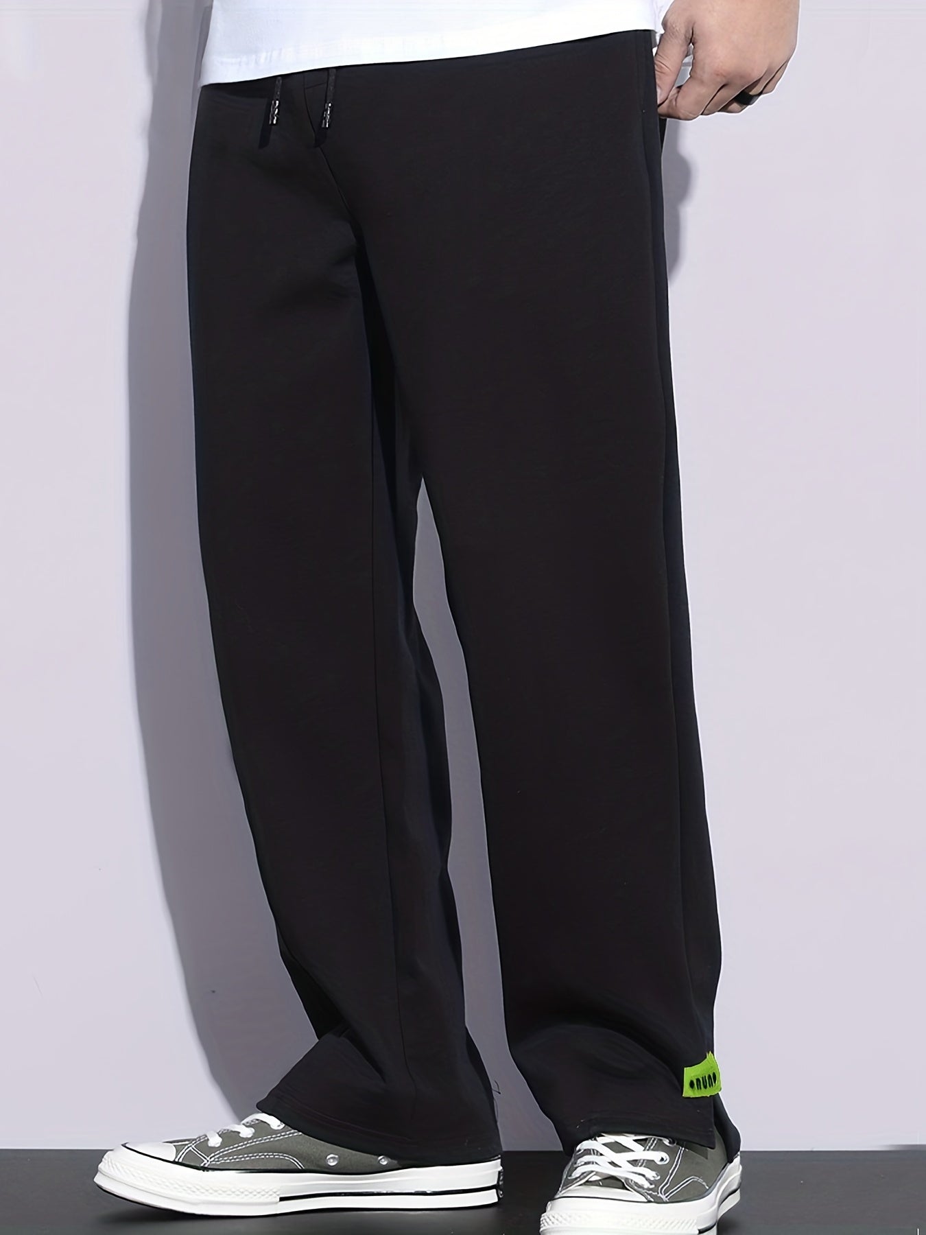 Men's Drawstring Straight Leg Solid Casual Pants