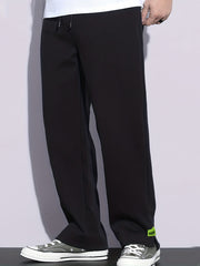 Men's Drawstring Straight Leg Solid Casual Pants