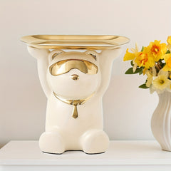 Ceramic Bear Jewelry Tray Sunglasses Bear Storage Decoration Tray