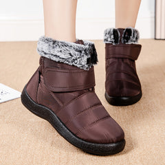 Waterproof Thermal Snow Boots Hook & Loop Furry Winter Ankle Boots