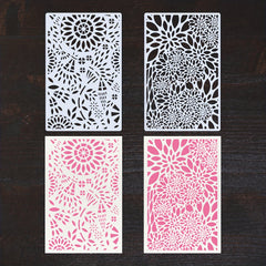 8pcs Textured Art Painting Stencils Reusable Plastic Stencils