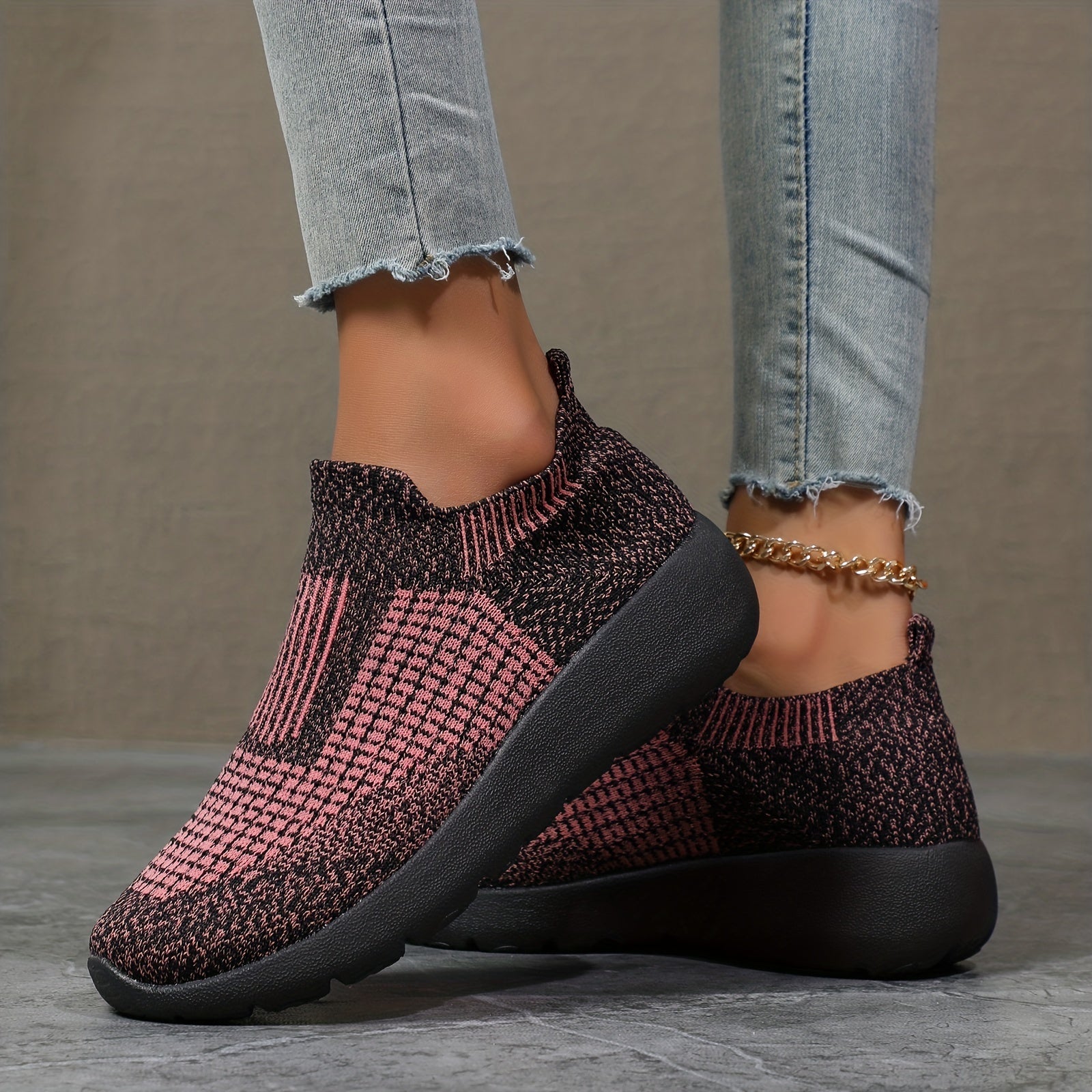 Women's Wedge Slip On Sneakers Breathable Walking Shoes