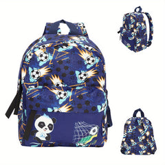Children's Panda Football Pattern Backpack