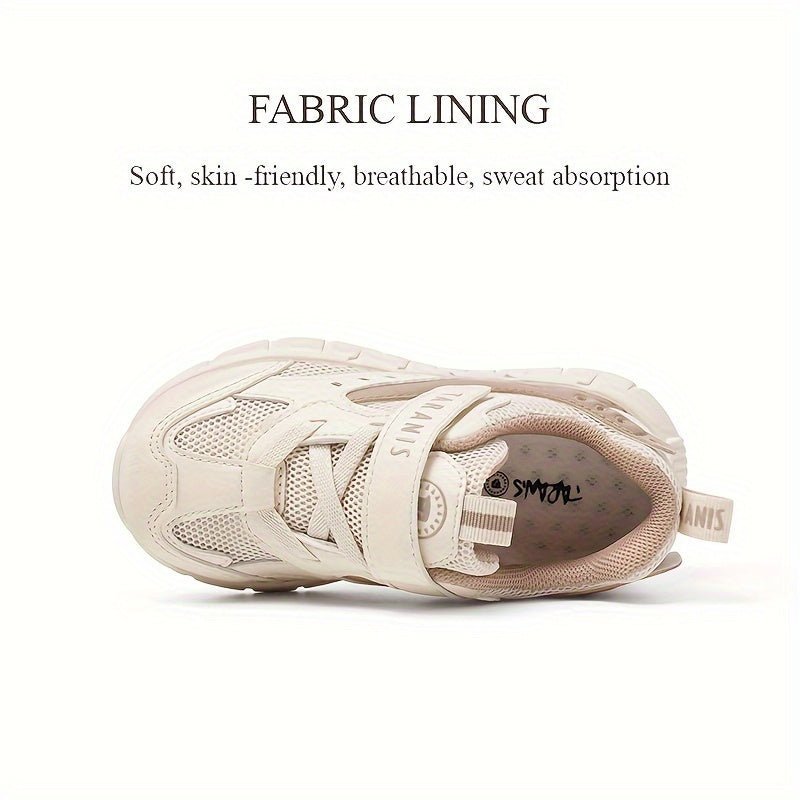 TARANIS Girls Low Top Mesh Sneakers Hook And Loop Fastener