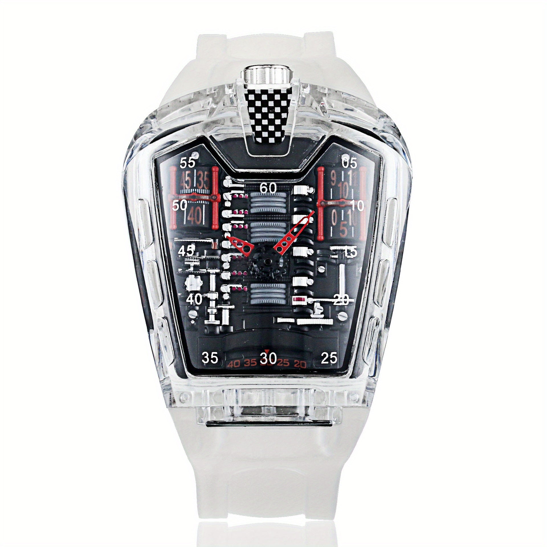 Engine Shape Men's Watch 16 Cylinder Transparent Wristwatch Men's Accessories