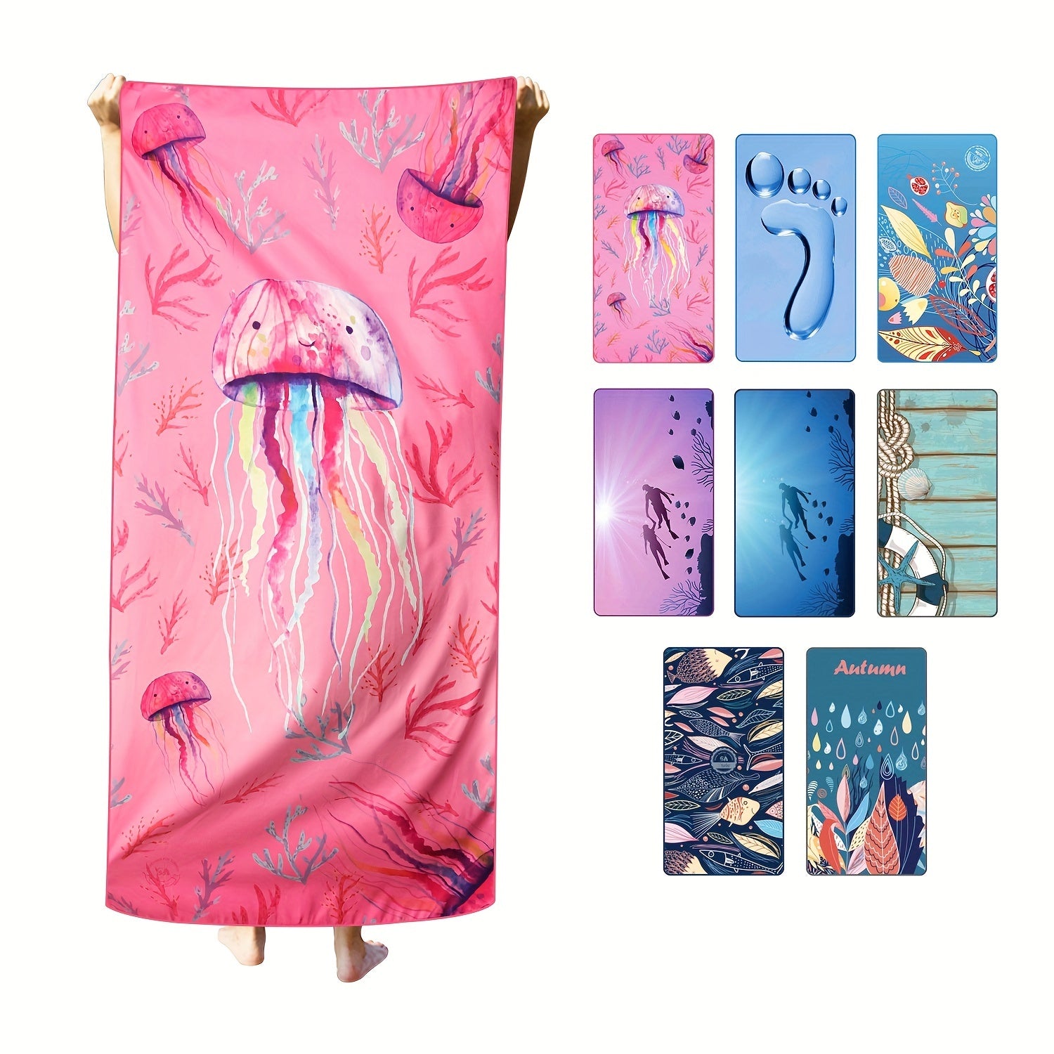 Microfiber Beach Towel Quick Dry Lightweight for Swimming Sports Camping Gym