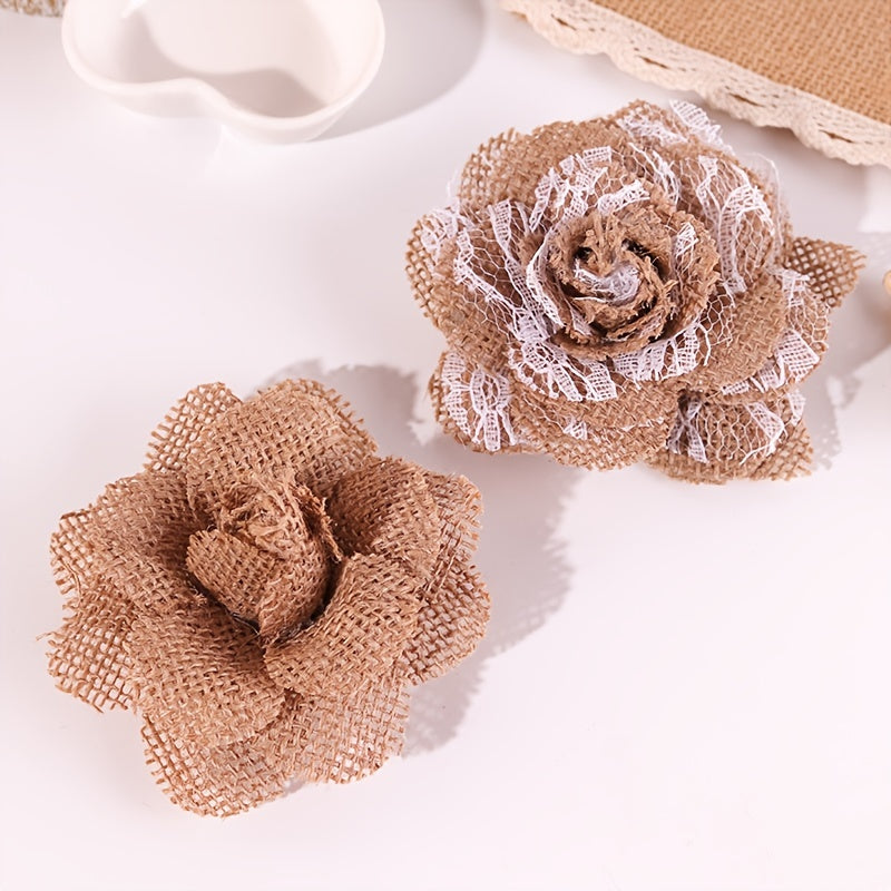 European American Sackcloth Flowers Christmas Wedding Party Shoe Hat Flower