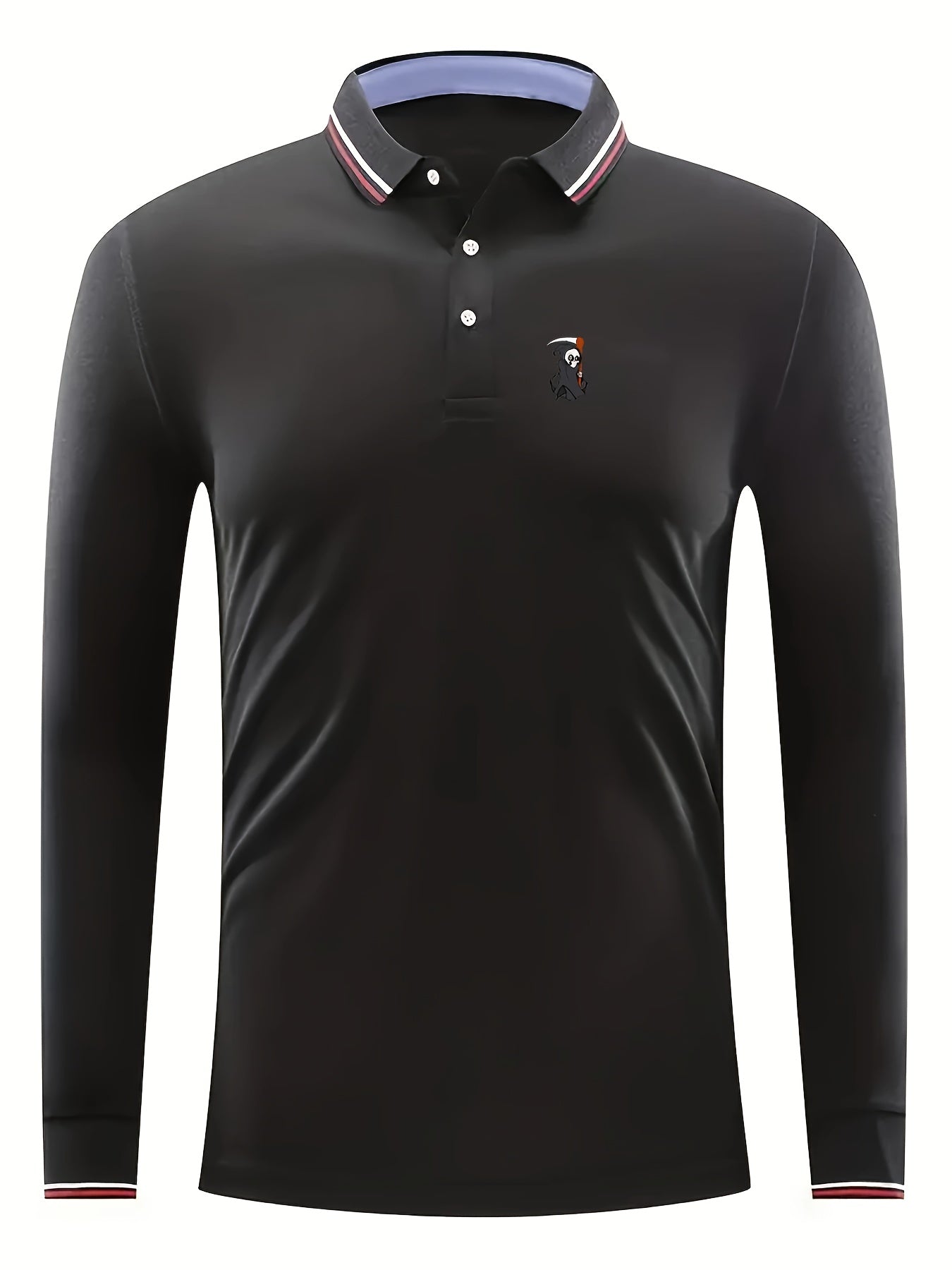 Men's Golf Shirt Sickle Ghost Pattern Print Short Sleeve Tennis Shirt