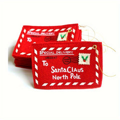 10pcs Christmas Envelope Pendant Candy Card Bag Tree Decoration