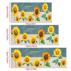 Sunflower Pattern Area Rug Non-Slip Long Carpet for Home Decor