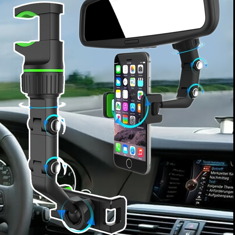 360 Degree Car Phone Holder Rearview Mirror Seat Hanging Clip Bracket
