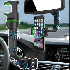 360 Degree Car Phone Holder Rearview Mirror Seat Hanging Clip Bracket