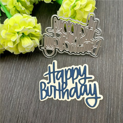1pc Happy Birthday Cutting Dies DIY Metal Carbon Steel Mold