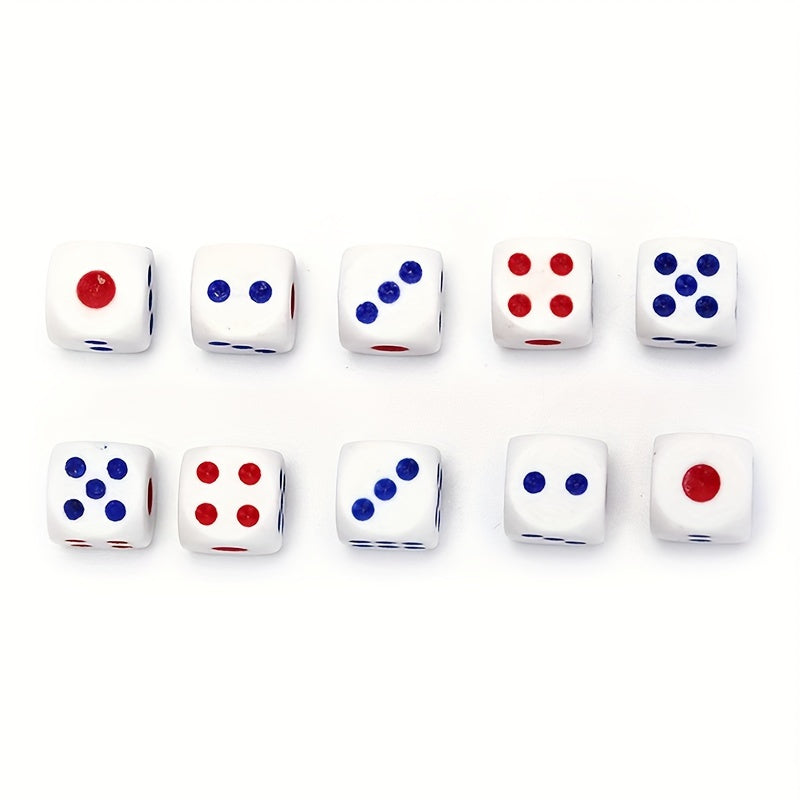 10pcs 10mm D6 Dice Square Opaque Portable Table Games Tool