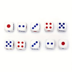 10pcs 10mm D6 Dice Square Opaque Portable Table Games Tool