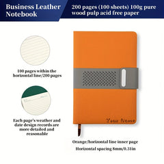 Customizable A5 Business PU Leather Notebook Soft Cover 100 Pages Horizontal Lin
