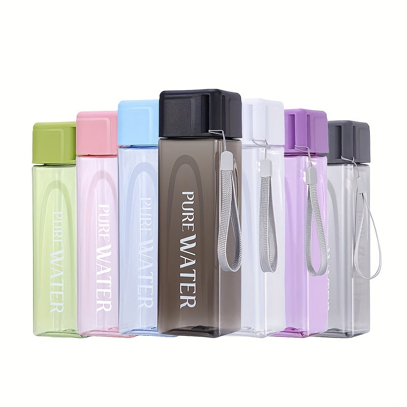 Square Water Cup Portable Leak-proof Plastic Bottle For Outdoor Sports