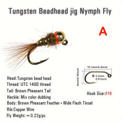 32pcs Tungsten Bead Jig Head Nymph Euro Nymph Wet Fly Fishing