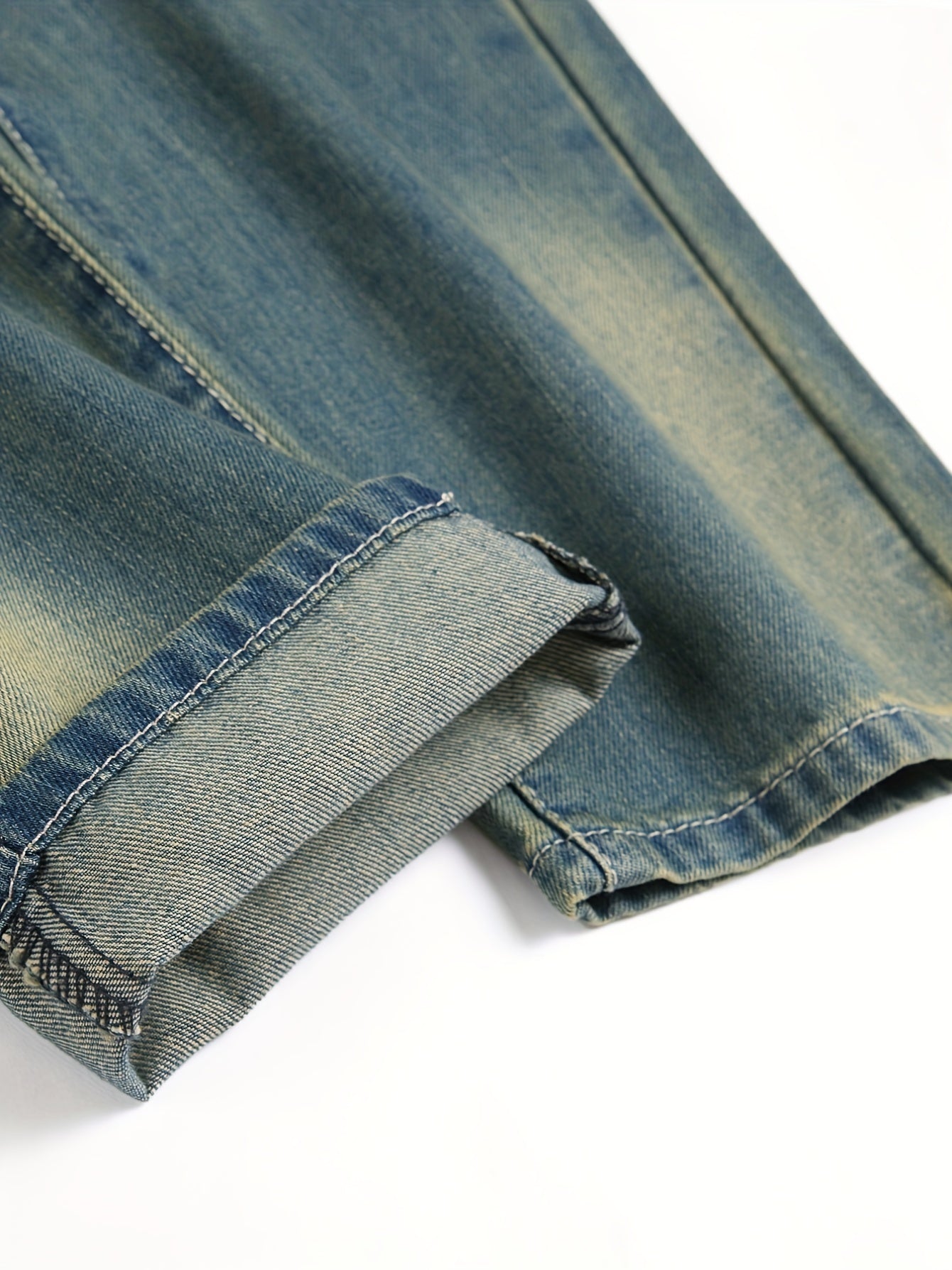 Vintage Ripped Jeans Men's Casual Street Style Denim Pants With Pockets