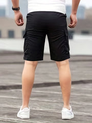 Outdoor Men's Cargo Shorts With Stretch Fabric & Pockets