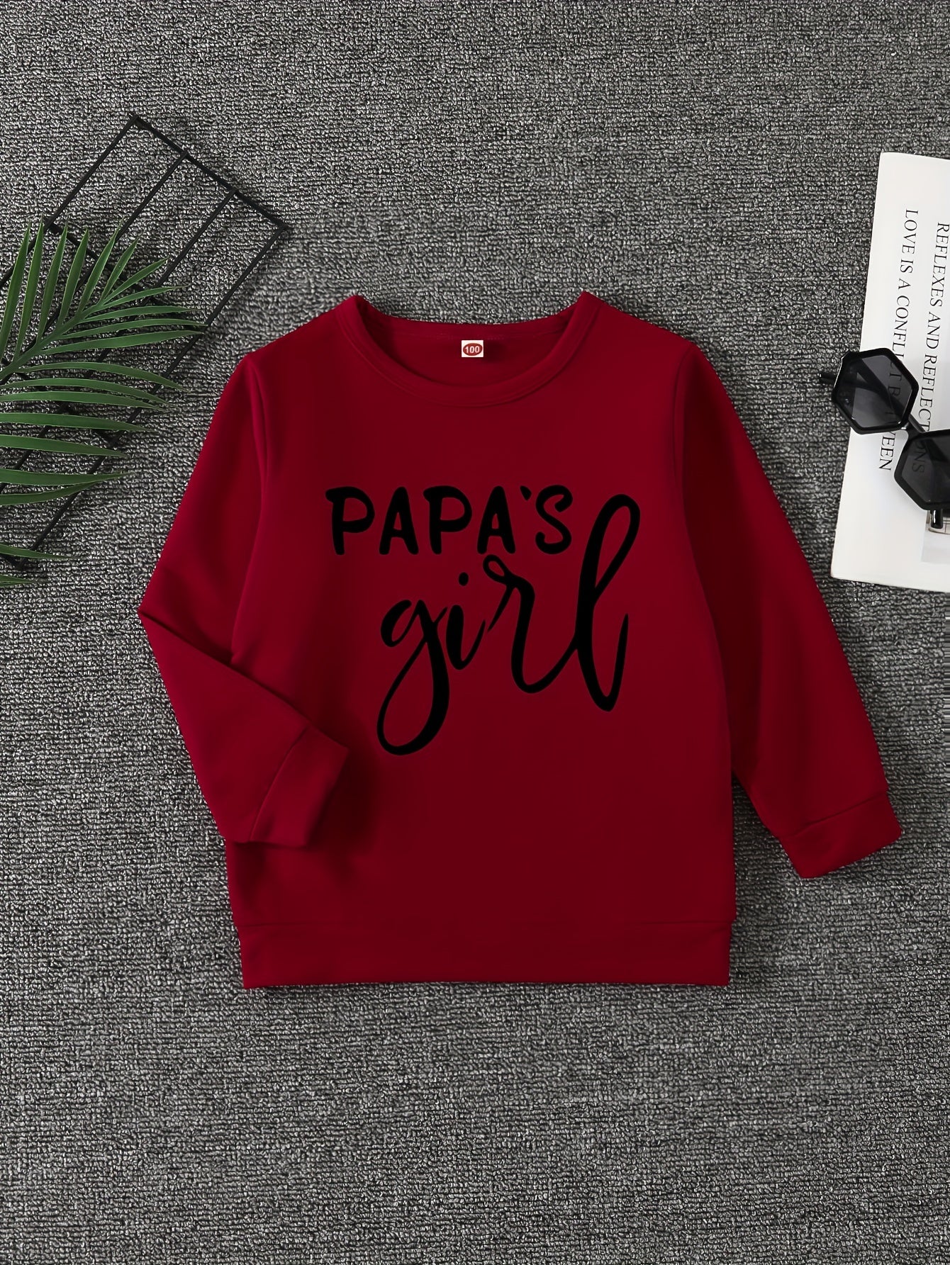 Girls' Papa's Girl Long Sleeve Sweatshirt Round Neck Pullover
