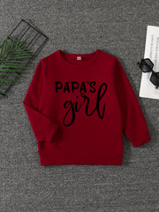 Girls' Papa's Girl Long Sleeve Sweatshirt Round Neck Pullover