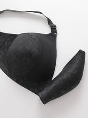 Floral Appliques Lace Push Up Stretch Bra