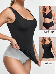 Women's Sports Tank Top Solid Stretch Tummy Control Sleeveless