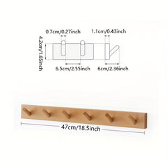 Nordic Solid Wood Hook Wall Hanging Clothes Rack