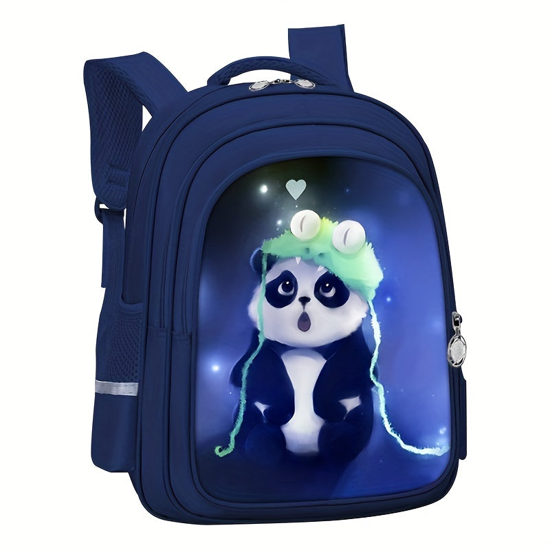Panda Cartoon Backpack for Students, Dirt & Wear Resista