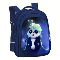 Panda Cartoon Backpack for Students, Dirt & Wear Resista