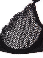 Mesh Unlined Push Up Bra Women's Lingerie