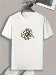 Graffiti Print Men's Graphic T-shirt for Summer