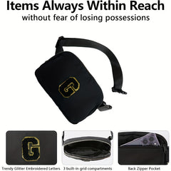 Letter Decor Waist Bag Pouch Adjustable Strap Fanny Pack For Women Sports