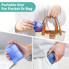 2pcs Weekly Pill Organizer Pocket Dispenser