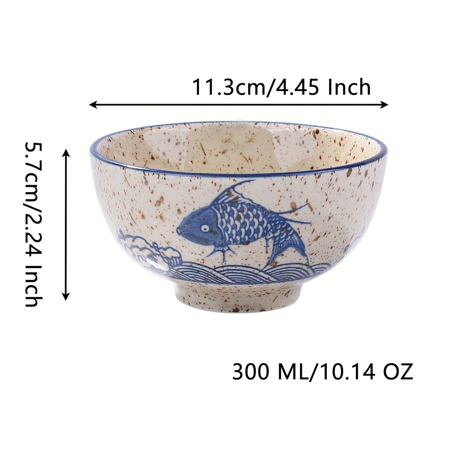 4 Ceramic Rice Bowls 10-14 Oz Microwave Safe Round Bowls for Soup Rice