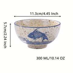 4 Ceramic Rice Bowls 10-14 Oz Microwave Safe Round Bowls for Soup Rice