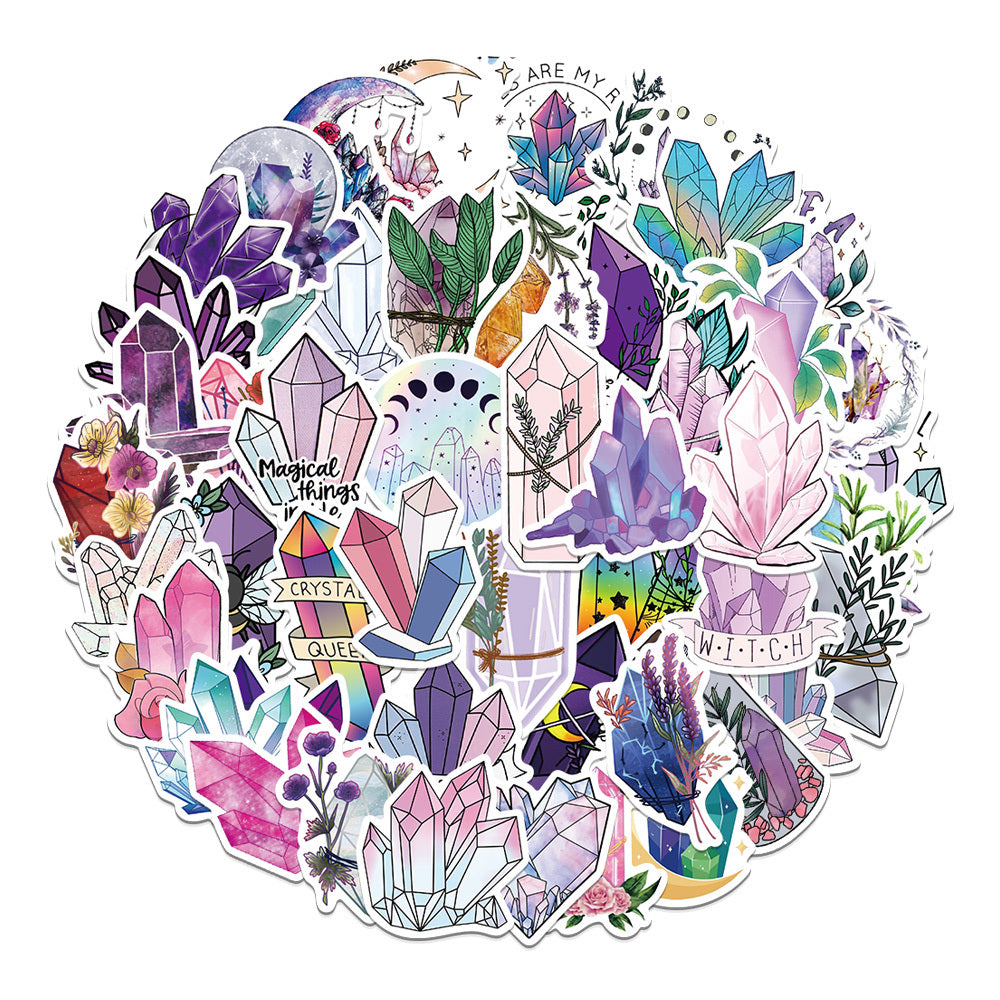 50 Sheets Crystal Plant Sticker Decals for DIY Crafts