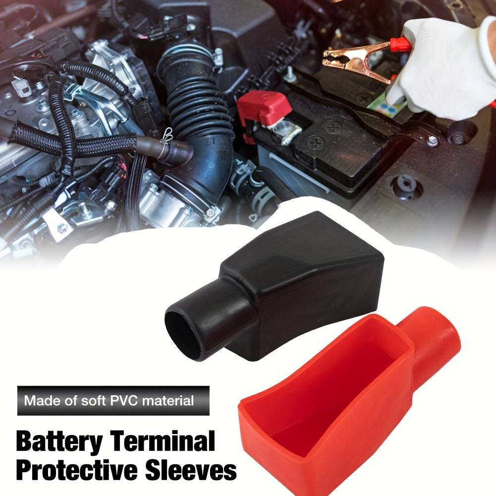 2pcs Red Top Post Flexible Terminal Covers